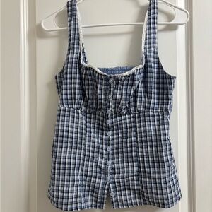 Hollister Light Blue Smocked Top